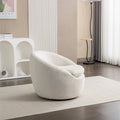 Swivel Base Barrel Chair with Boucle Upholstery - 31-Inch
