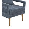 Soft Cushion Blue Chenille Upholstered Armchair - 25.98" Height