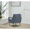 Soft Cushion Blue Chenille Upholstered Armchair - 25.98" Height