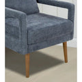 Soft Cushion Blue Chenille Upholstered Armchair - 25.98" Height