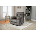 Gray Chenille Power Lift Recliner with Massage and Concealed Cup Holder