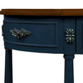 52-Inch Half Moon Circular Sofa Table with Open Shelf and Dual Drawers
