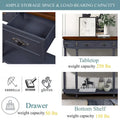52-Inch Half Moon Circular Sofa Table with Open Shelf and Dual Drawers