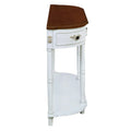52-Inch Half Moon Circular Sofa Table with Open Shelf and Dual Drawers