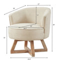 Contemporary 27-Inch Beige Linen Swivel Barrel Chair