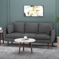 Contemporary 76.5-Inch 3-Seater Sofa with Birchwood Legs and Cushions
