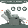 Extra-Large Swivel Rocker Recliner with Footrest and Pockets - Manual Operation