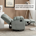 Extra-Large Swivel Rocker Recliner with Footrest and Pockets - Manual Operation