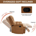 Extra-Large Swivel Rocker Recliner with Footrest and Pockets - Manual Operation