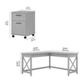 Bush Furniture Key West 60-Inch L-Shaped Desk with Rolling File Cabinet