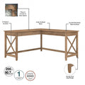 Bush Furniture Key West 60-Inch L-Shaped Desk with Rolling File Cabinet