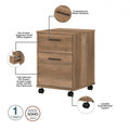 Bush Furniture Key West 60-Inch L-Shaped Desk with Rolling File Cabinet