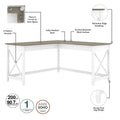 Bush Furniture Key West 60-Inch L-Shaped Desk with Rolling File Cabinet