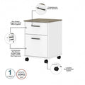 Bush Furniture Key West 60-Inch L-Shaped Desk with Rolling File Cabinet