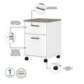 Bush Furniture Key West 60-Inch L-Shaped Desk with Rolling File Cabinet