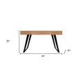 54-Inch Solid Wood Writing Desk in Natural and Black Mango Finish with Three Drawers