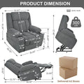 Elevated Recliner Chair for Seniors - Fabric Lift Chair with Extended Footrest, Dual Cup Holders, Side Pockets, and Remote Control