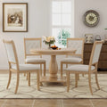 GDFStudio Lak Retro 5-Piece Dining Set with Upholstered Chairs