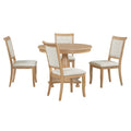 GDFStudio Lak Retro 5-Piece Dining Set with Upholstered Chairs