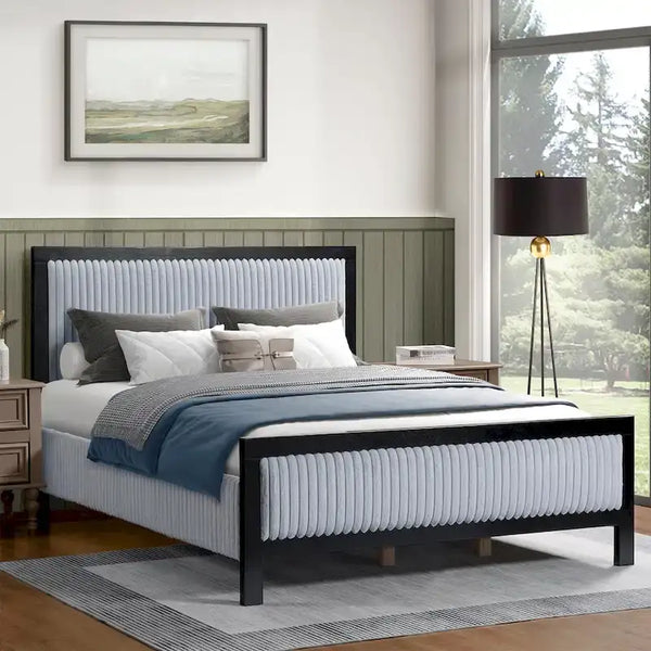 Christopher Knight Home Upholstered Platform Bed with Soft Headboard - King/Queen Size
