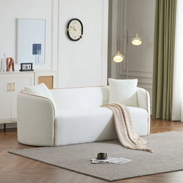 Christopher Knight Home - Tonson 82-Inch Curved Boucle 3-Seater Sofa