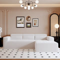 Christopher Knight Home - 109 Modern L-Shaped Modular Sectional Sofa in Teddy Fabric with Chaise and Pillows