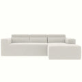Christopher Knight Home - 109 Modern L-Shaped Modular Sectional Sofa in Teddy Fabric with Chaise and Pillows