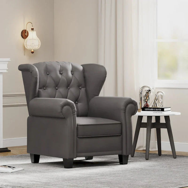 Contemporary Tufted Push-Back Recliner Armchair