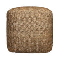 HomeRoots 18-Inch Natural Jute Woven Cube Pouf Ottoman