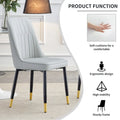 Contemporary Set of 4 Faux Leather Dining Chairs with Cushioned Backrests and Metal Legs – Ideal for Dining Rooms, Living Rooms, and Bedrooms