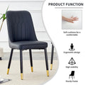 Contemporary Set of 4 Faux Leather Dining Chairs with Cushioned Backrests and Metal Legs – Ideal for Dining Rooms, Living Rooms, and Bedrooms