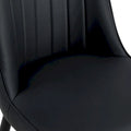 Contemporary Set of 4 Faux Leather Dining Chairs with Cushioned Backrests and Metal Legs – Ideal for Dining Rooms, Living Rooms, and Bedrooms