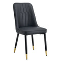 Contemporary Set of 4 Faux Leather Dining Chairs with Cushioned Backrests and Metal Legs – Ideal for Dining Rooms, Living Rooms, and Bedrooms