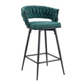 Pair of Swivel Bar Stools with Comfortable Linen Cushions - Counter Height Seating for Kitchen Islands, Dining Areas, or Pubs