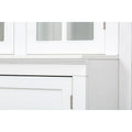 75.25-Inch Tall Traditional Display Cabinet with Tempered Glass Double Doors – Perfect for Living Room, Kitchen, and Home