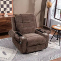 Plush Chenille Power Lift Recliner with Extended Footrest, Lift Assist, Heat & Massage Features, USB/Type C Charging, and Storage