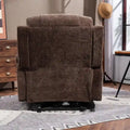 Plush Chenille Power Lift Recliner with Extended Footrest, Lift Assist, Heat & Massage Features, USB/Type C Charging, and Storage