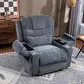 Plush Chenille Power Lift Recliner with Extended Footrest, Lift Assist, Heat & Massage Features, USB/Type C Charging, and Storage