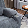 Plush Chenille Power Lift Recliner with Extended Footrest, Lift Assist, Heat & Massage Features, USB/Type C Charging, and Storage