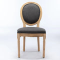Set of 2 French Oval Back Dining Chairs - Elegant Retro Design with Solid Wood Frame