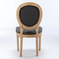 Set of 2 French Oval Back Dining Chairs - Elegant Retro Design with Solid Wood Frame