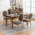 Set of 2 French Oval Back Dining Chairs - Elegant Retro Design with Solid Wood Frame