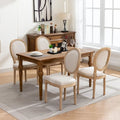 Set of 2 French Oval Back Dining Chairs - Elegant Retro Design with Solid Wood Frame