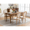 Set of 2 French Oval Back Dining Chairs - Elegant Retro Design with Solid Wood Frame