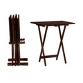 26.25-Inch Hazelnut Brown 5-Piece Folding Tray Table Set with Stand