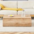 Contemporary Rectangular Coffee Table with Sturdy Base and Imitation Marble Finish for Living Room
