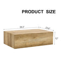 Contemporary Rectangular Coffee Table with Sturdy Base and Imitation Marble Finish for Living Room