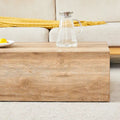 Contemporary Rectangular Coffee Table with Sturdy Base and Imitation Marble Finish for Living Room