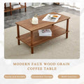 39-Inch Coffee Table with Two-Tier Design and Rubberwood Legs