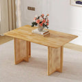59-Inch Retro Rubberwood Table with Walnut Finish